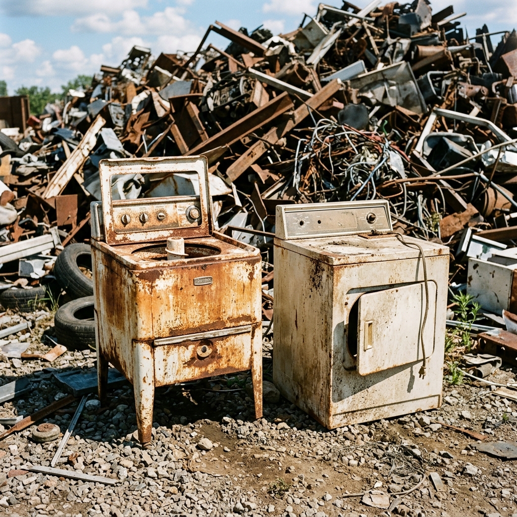 Safe removal and recycling of an old household appliance